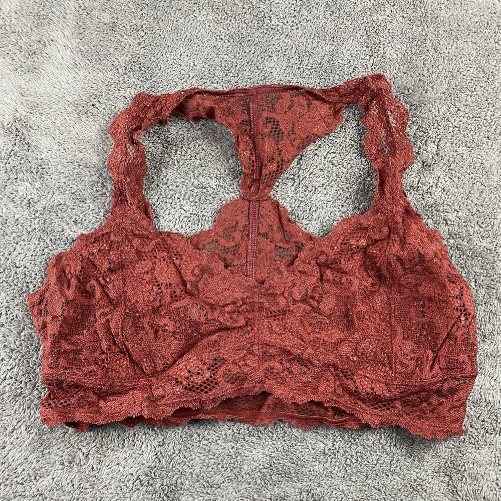 Express One‎ Eleven Lace Racerack Pullover Bralette Womens Large Rust